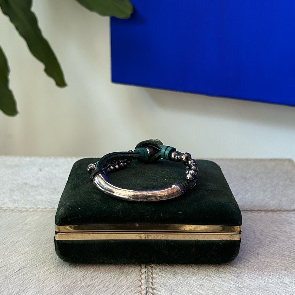 UNOde50 Silver & Leather Bracelet